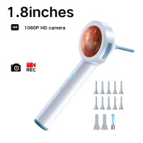 Smart Video Otoscope Camera with 1.8’’ Screen, 1080P Ear Scope with 6 LEDs